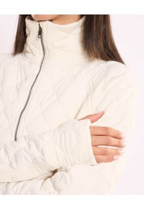Chaqueta Acolchada Cuello Alto  Para Mujer Marfil Atmos