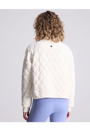 Chaqueta Acolchada Cuello Alto  Para Mujer Marfil Atmos