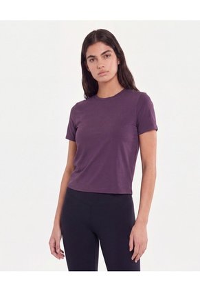 Camiseta Boxy Con Bonding Para Mujer Morado Atmos