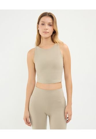 Camiseta Para Mujer Crop Top Color Beige Marca Atmos #31090165 Atmos