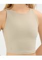 Camiseta Para Mujer Crop Top Color Beige Marca Atmos #31090165 de Atmos