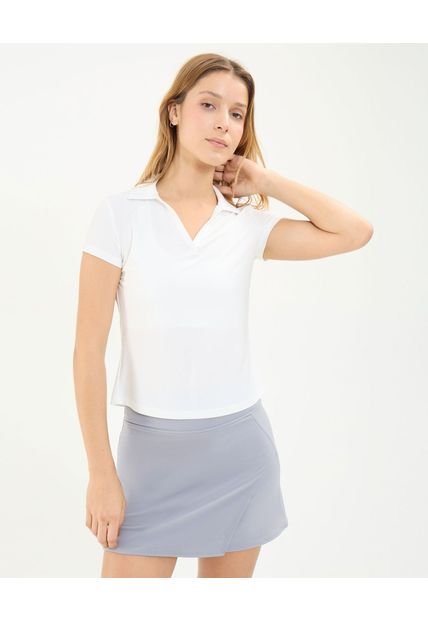 Polo Para Mujer Manga Corta Color Marfil Marca Atmos #31110007