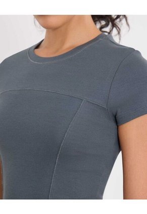 Camiseta Para Mujer Manga Corta Cuello Redondo Color Gris Marca Atmos #31090256