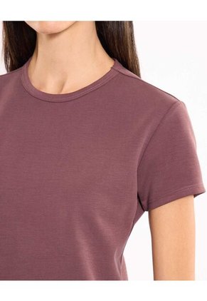 Camiseta Para Mujer Manga Corta Cuello Redondo Color Café Marca Atmos #31090270