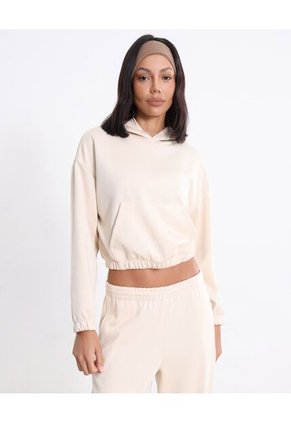 Buzo  Para Mujer Hoodie Color Crema Marca Atmos #31060087