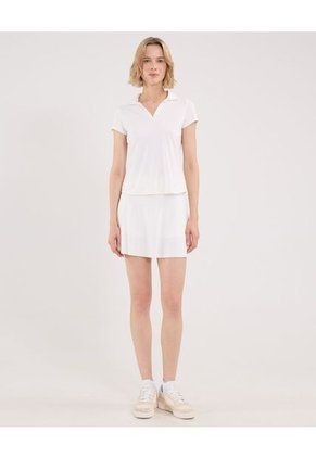 Polo Para Mujer Manga Corta Color Marfil Marca Atmos #31110010