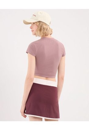 Camiseta Para Mujer Manga Corta Cuello Redondo Color Lila Marca Atmos #31090223