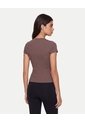 Camiseta Manga Corta Con Vuelo Dinámica  Para Mujer Café Atmos de Atmos