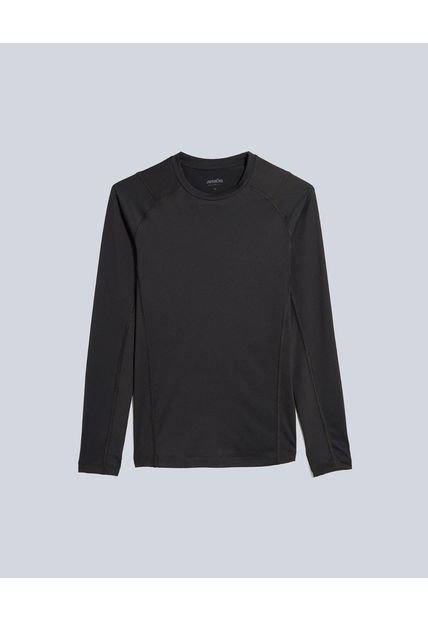 Camiseta Para Hombre Manga Larga Cuello Redondo Color Negro Marca Atmos #32090215