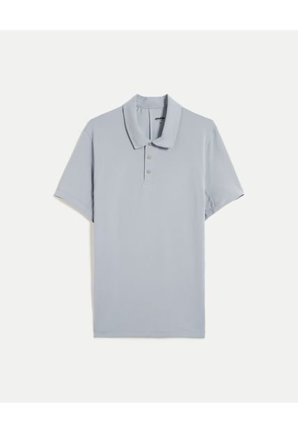 Polo Para Hombre Cuello Maquina Sin Bolsillo Color Gris Marca Atmos #32110009