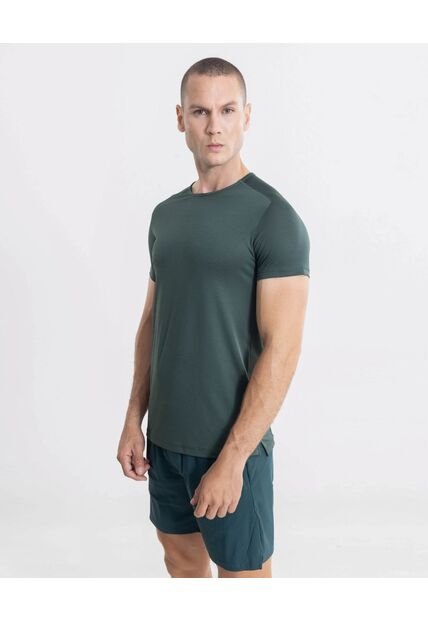 Camiseta Manga Corta Básica Training Ashton  Para Hombre Verde Atmos