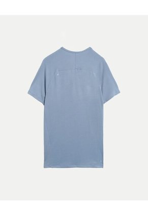 Camiseta Deportiva Texturizada  Para Hombre Azul Atmos