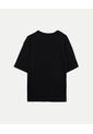 Camiseta Relaxed Fit Manga Corta Con Bolsillo  Para Hombre Negro Atmos de Atmos