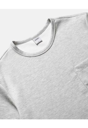 Camiseta Relaxed Fit Manga Corta Con Bolsillo  Para Hombre Gris Atmos