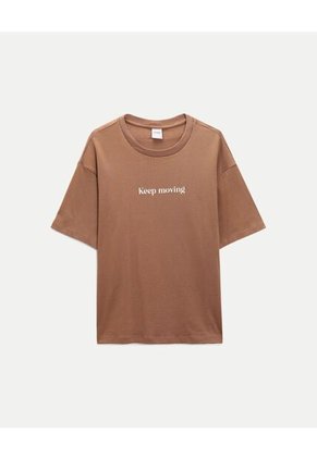 Camiseta Manga Corta Relaxed Fit  Para Hombre Mocca Atmos