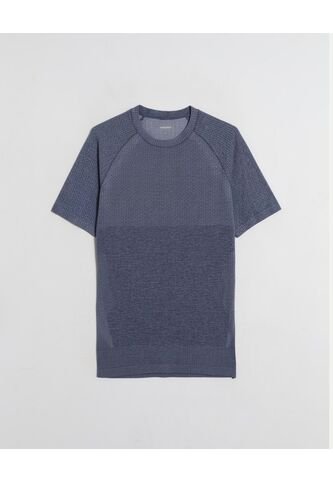 Camiseta Seamless Cuello Redondo  Para Hombre Azul Atmos Atmos