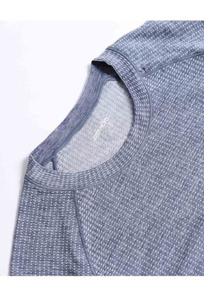 Camiseta Seamless Cuello Redondo  Para Hombre Azul Atmos