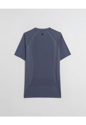 Camiseta Seamless Cuello Redondo  Para Hombre Azul Atmos