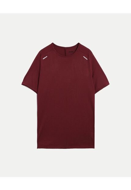 Camiseta Deportiva Texturizada  Para Hombre Vino Atmos
