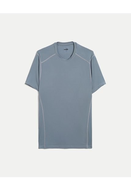 Camiseta Para Hombre Manga Corta Cuello Redondo Color Gris Marca Atmos #32090208