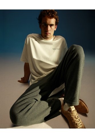 Pantalón Tejido Bota Recta Ligero  Para Hombre Gris Atmos Atmos