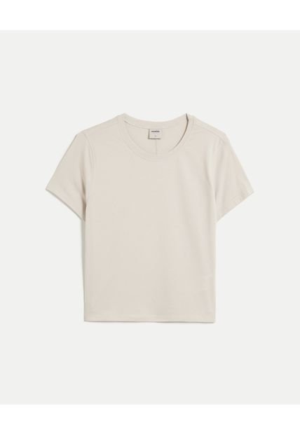 Camiseta Para Mujer Manga Corta Cuello Redondo Color Gris Marca Atmos #31090203