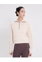 Chaqueta Acolchada Half Zipper Fit Relajado  Para Mujer Crema Atmos de Atmos
