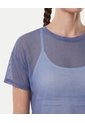 Camiseta Manga Corta En Mesh  Para Mujer Azul Atmos de Atmos