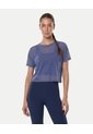 Camiseta Manga Corta En Mesh  Para Mujer Azul Atmos de Atmos