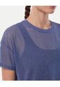 Camiseta Manga Corta En Mesh  Para Mujer Azul Atmos de Atmos