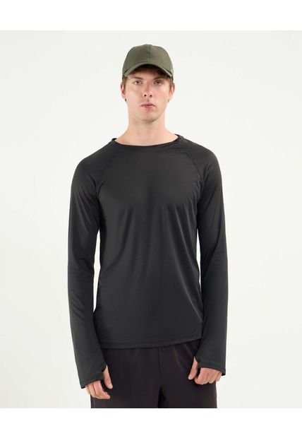 Camiseta Para Hombre Manga Larga Cuello Redondo Color Negro Marca Atmos #32090203