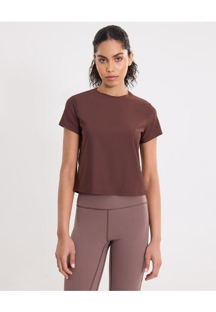 Camiseta Para Mujer Manga Corta Cuello Redondo Color Café Marca Atmos #31090295