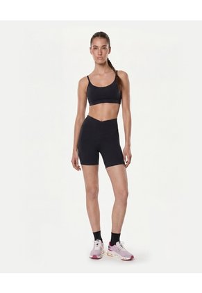 Short Pretina Cruzada Aerius Skin 15 Cm  Para Mujer Negro Atmos