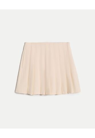 Falda Tableada Silueta Fluida  Para Mujer Crema Atmos Atmos