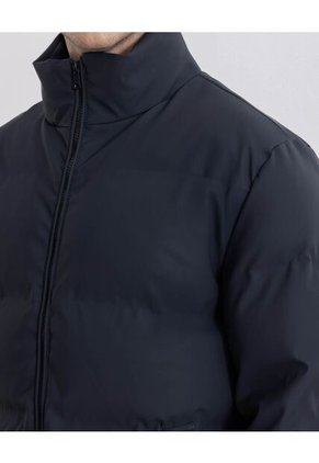 Chaqueta Acolchada Pu Cuello Alto  Para Hombre Negro Atmos