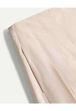 Falda Tableada Silueta Fluida  Para Mujer Crema Atmos