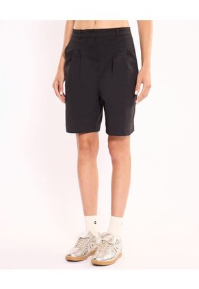 Short Sartorial Corte Limpio  Para Mujer Negro Atmos