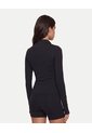Buzo Full Zipper Ajustado  Para Mujer Negro Atmos de Atmos