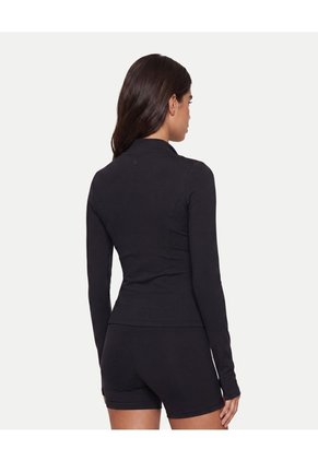 Buzo Full Zipper Ajustado  Para Mujer Negro Atmos