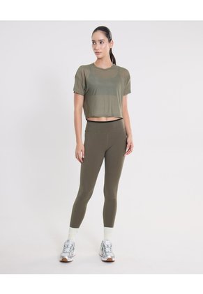 Leggins Regular Pretina Contraste Aerius  Para Mujer Verde Atmos