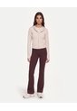 Buzo Crop Full Zipper Hoodie Plush  Para Mujer Beige Atmos de Atmos