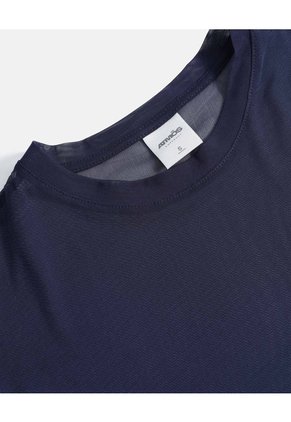 Camiseta Manga Corta En Mesh  Para Mujer Azul Atmos