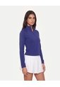 Buzo Cuello Alto Half Zipper  Para Mujer Azul Atmos de Atmos