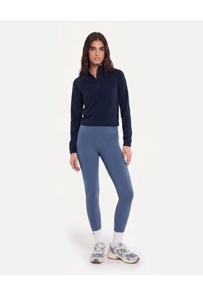 Buzo Deportivo Half Zipper  Para Mujer Azul Atmos