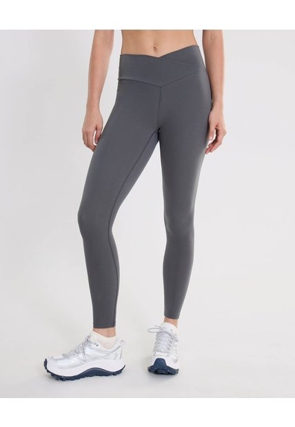 Leggins Pretina Cruzada Aerius Skin  Para Mujer Gris Atmos