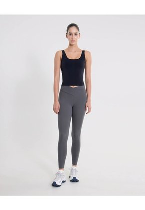 Leggins Pretina Cruzada Aerius Skin  Para Mujer Gris Atmos