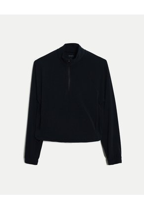 Buzo Deportivo Half Zipper  Para Mujer Azul Atmos