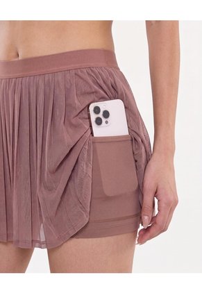 Falda Training Plisada Mesh  Para Mujer Morado Atmos