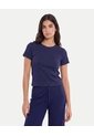 Camiseta Boxy Básica  Para Mujer Azul Atmos de Atmos