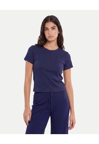Camiseta Boxy Básica  Para Mujer Azul Atmos Atmos